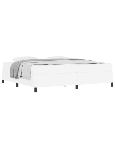 Struttura del letto con materasso Bianco 200 x 200 cm Tessuto