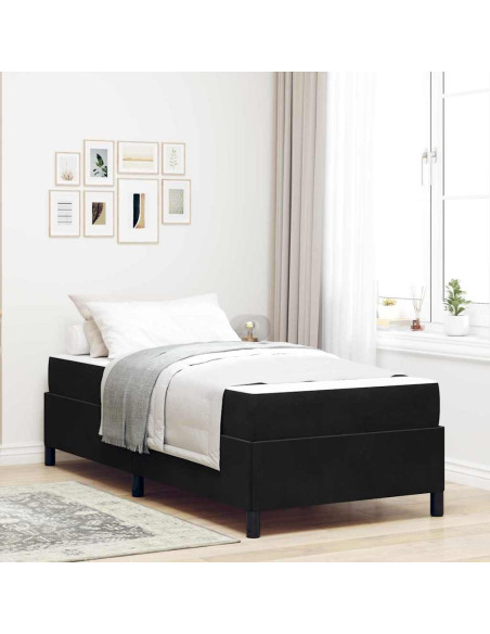 Struttura del letto Nero e Bianco e Nero 80 x 200 cm Velluto