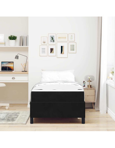 Struttura del letto con materasso Nero 80 x 200 cm Tessuto