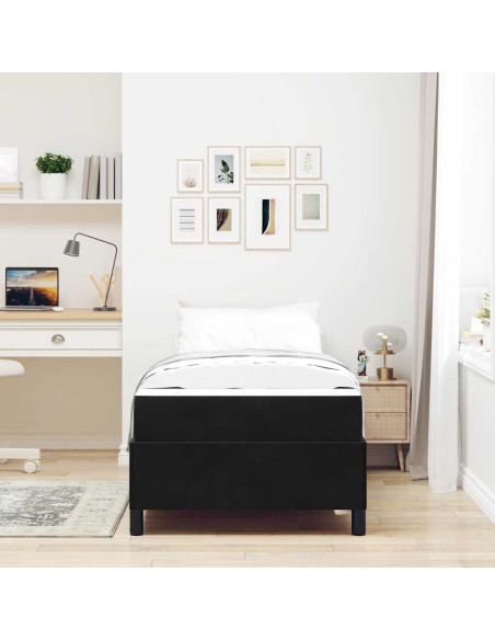 Struttura del letto con materasso Nero 80 x 200 cm Tessuto