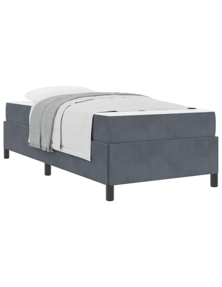 Struttura del letto Grigio scuro 90 x 190 cm Tessuto