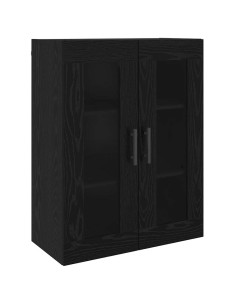 Credenza 2 pcs Rovere nero Legno multistrato