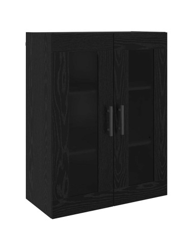 Credenza 2 pcs Rovere nero Legno multistrato