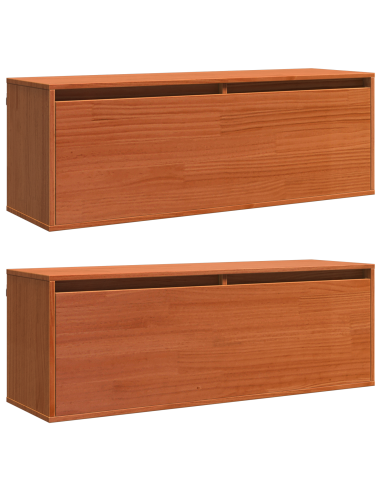 Armadietto a muro con lo scaffale Marrone cerato Pino massello