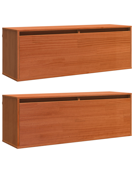 Armadietto a muro con lo scaffale Marrone cerato Pino massello