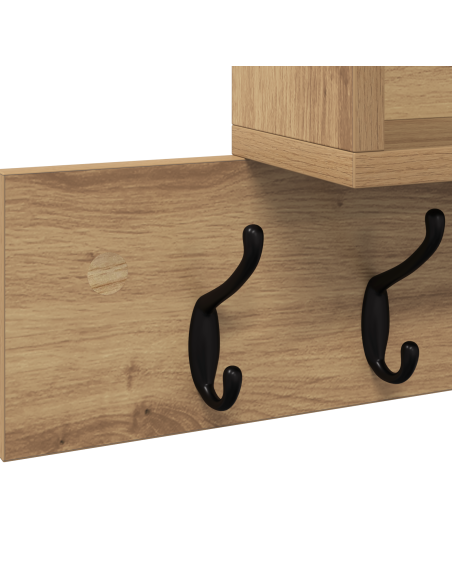 Appendiabiti a muro rovere artigianale 100 x 12 x 43.5 cm