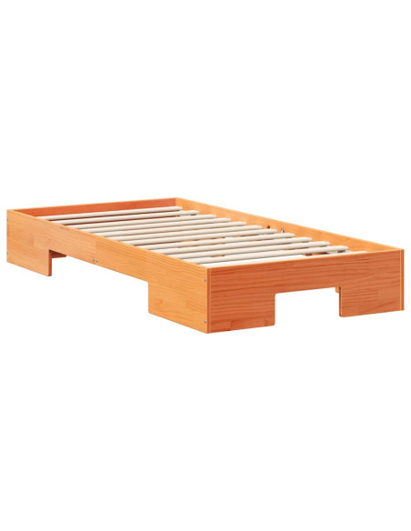 Struttura letto a terra con archiviazione Marrone 100 x 200 cm