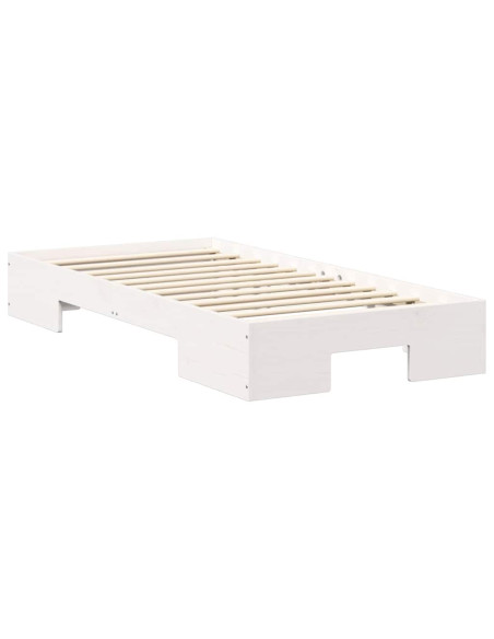 Struttura letto a terra con archiviazione Bianco 90 x 200 cm