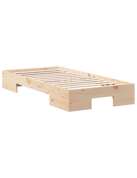 Struttura letto a terra con archiviazione Marrone 75 x 190 cm