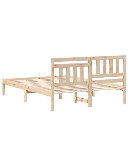 Struttura del letto Marrone 140 x 190 cm Legno di pino massello