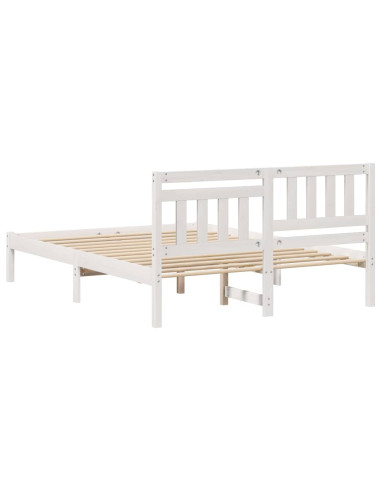 Struttura del letto Bianco 140 x 190 cm Pino massello