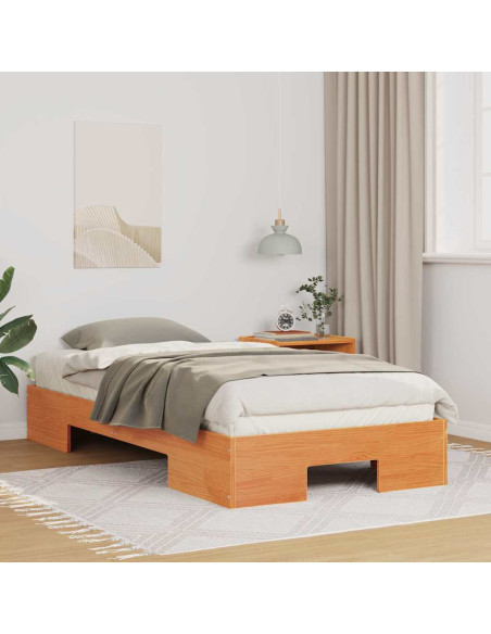 Struttura letto a terra con archiviazione Marrone 100 x 200 cm