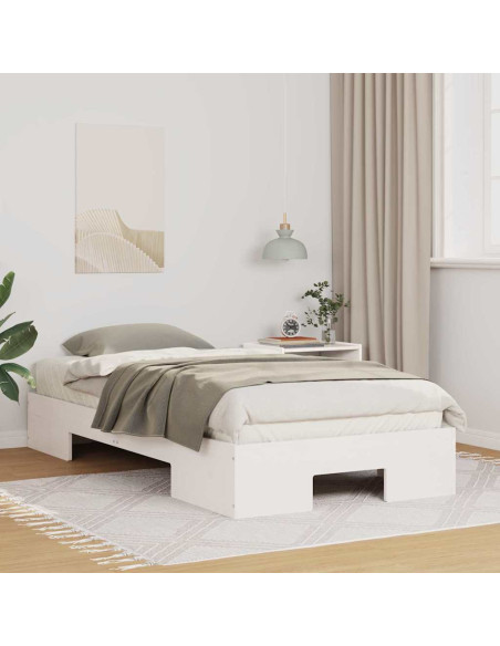 Struttura letto a terra con archiviazione Bianco 90 x 200 cm