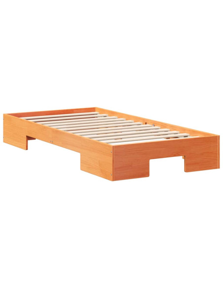 Struttura letto a terra con archiviazione Marrone 90 x 200 cm