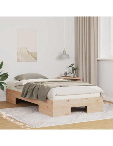 Struttura letto a terra con archiviazione Marrone 80 x 200 cm