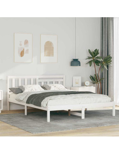 Struttura del letto Bianco 140 x 200 cm Pino massello