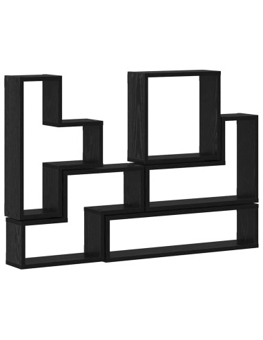 Cubo da Parete Rovere nero 96 x 12 x 64 cm Legno multistrato