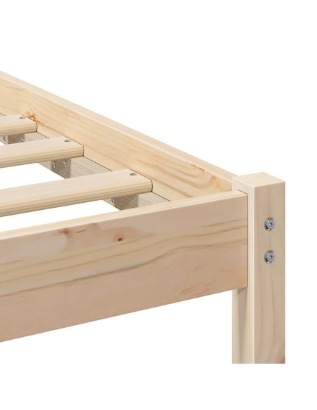 Struttura del letto Marrone 140 x 190 cm Legno di pino massello