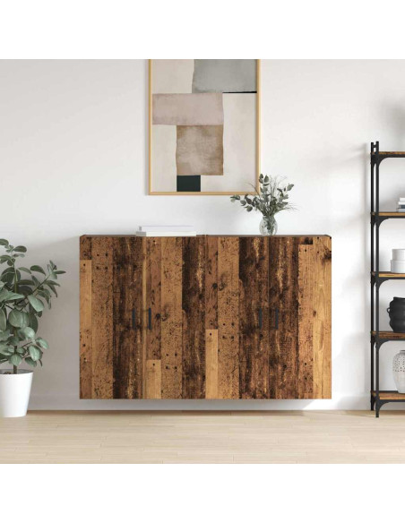 Mobiletto a muro 2 pcs Legno vecchio 69,5 x 34 x 90 cm