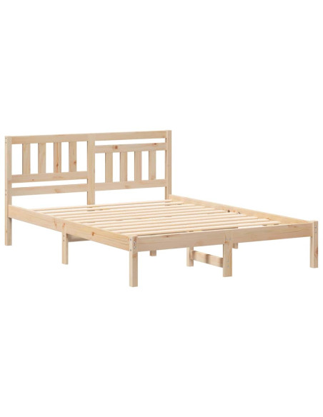 Struttura del letto Marrone 140 x 190 cm Legno di pino massello