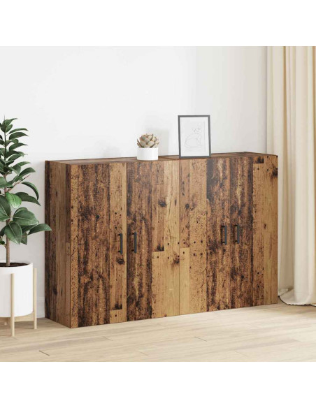 Mobiletto a muro 2 pcs Legno vecchio 69,5 x 34 x 90 cm