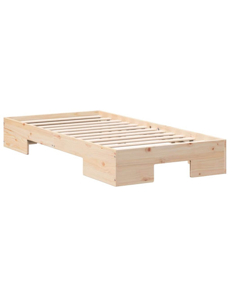 Struttura letto a terra con archiviazione Marrone 75 x 190 cm