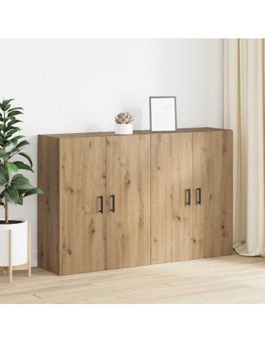 Mobiletto a muro 2 pcs Rovere artigianale 69,5 x 34 x 90 cm