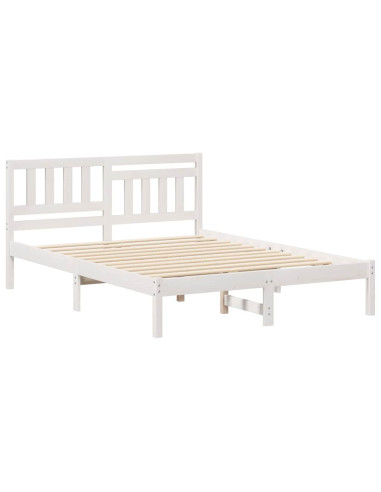 Struttura del letto Bianco 135 x 190 cm Pino massello