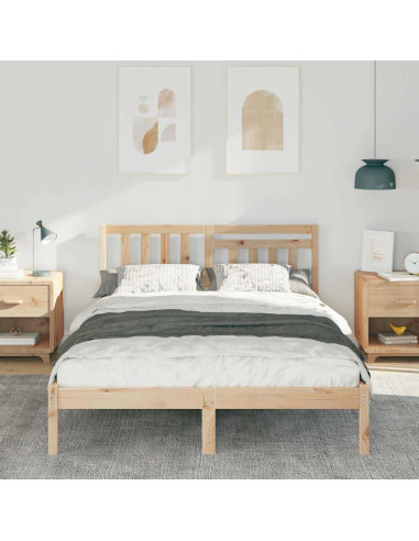 Struttura del letto Marrone 120 x 190 cm Pino massello