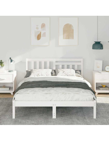 Struttura del letto Bianco 120 x 190 cm Pino massello