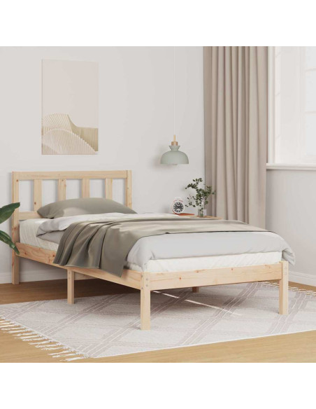 Struttura del letto Marrone 90 x 200 cm Pino massello