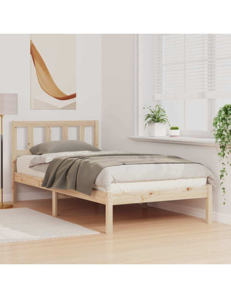 Struttura del letto Marrone 90 x 190 cm Legno di pino massello