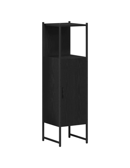 Set di mobili da bagno 4 pezzi in legno ingegnerizzato rovere nero