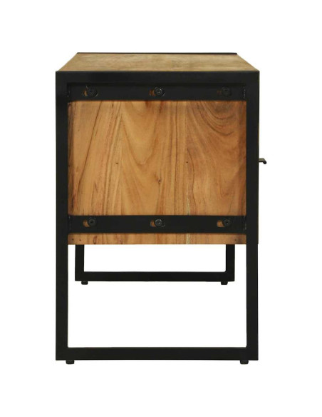 Mobile TV Marrone 100 x 35 x 50 cm Legno di Acacia Massello