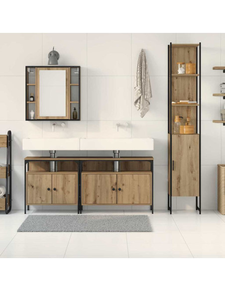 Set di mobili da bagno a 4 pezzi in rovere artisan