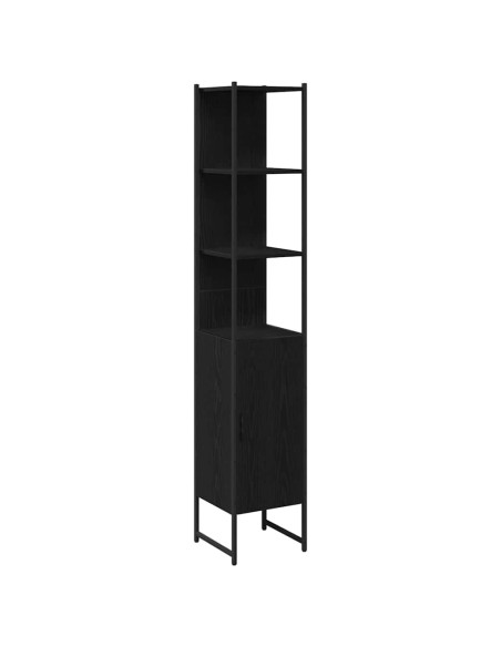Set di mobili da bagno 4 pezzi in legno ingegnerizzato rovere nero