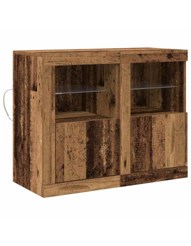 Madia LED 2 pcs Legno vecchio 41 x 37 x 67 cm Legno multistrato