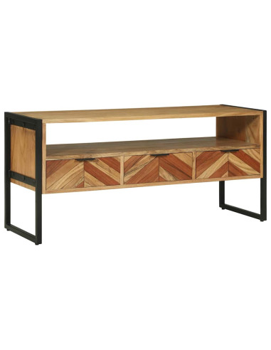 Mobile TV Marrone 100 x 35 x 50 cm Legno di Acacia Massello