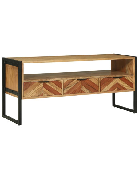 Mobile TV Marrone 100 x 35 x 50 cm Legno di Acacia Massello