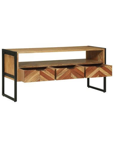 Mobile TV Marrone 100 x 35 x 50 cm Legno di Acacia Massello