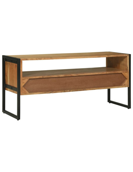 Mobile TV Marrone 100 x 35 x 50 cm Legno di Acacia Massello