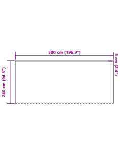 Tenda in Pizzo con tende Bianco 240 x 500 cm Poliestere
