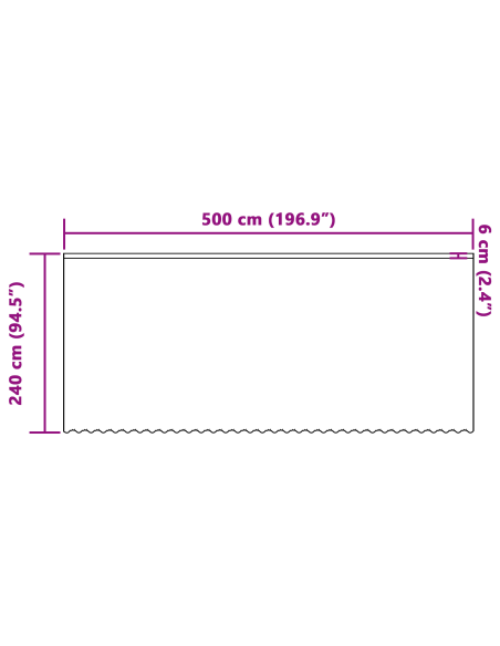 Tenda in Pizzo con tende Bianco 240 x 500 cm Poliestere