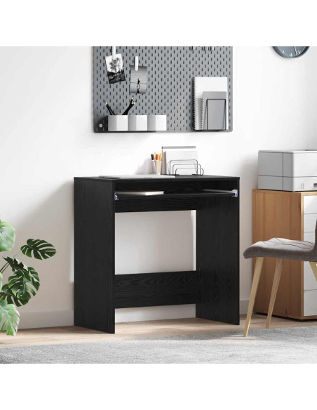 Scrivania Computer Compatta Rovere Nero Truciolare Compatta