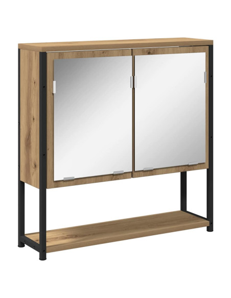 Set di Mobili da Bagno in 3 Pezzi Rovere Artigianale Legno Ingegnerizzato