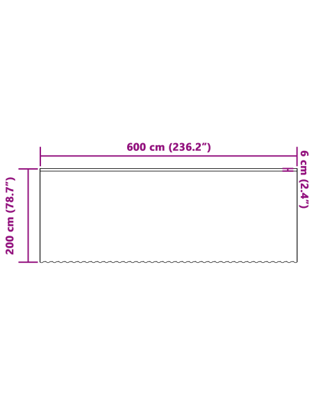 Tenda in Pizzo con tende Bianco 200 x 600 cm Poliestere