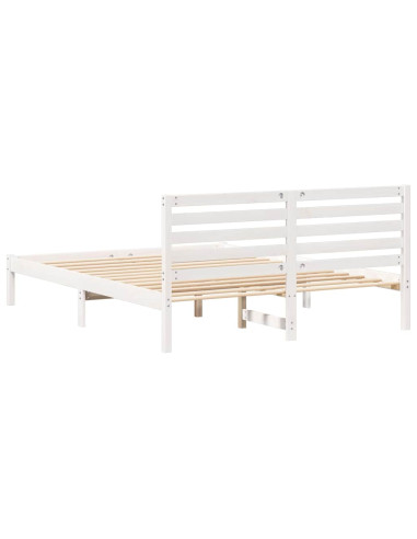 Struttura del letto Bianco 150 x 200 cm Pino massello