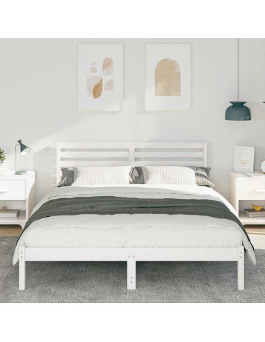 Struttura del letto Bianco 150 x 200 cm Pino massello