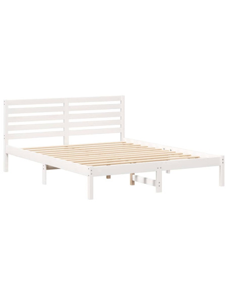 Struttura del letto Bianco 150 x 200 cm Pino massello