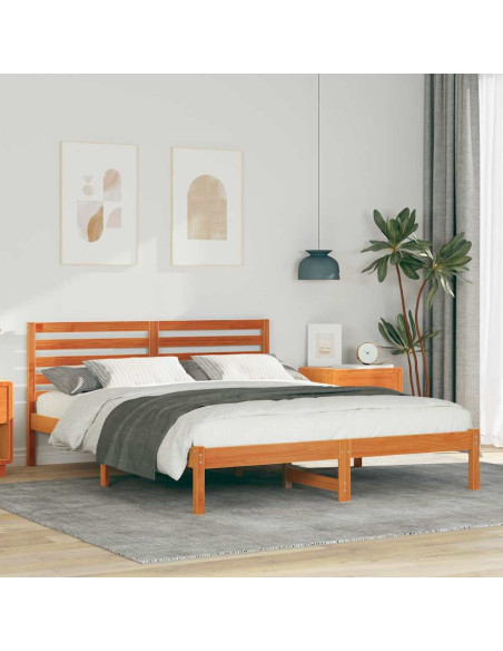 Struttura del letto Marrone cerato 140 x 200 cm Pino massello